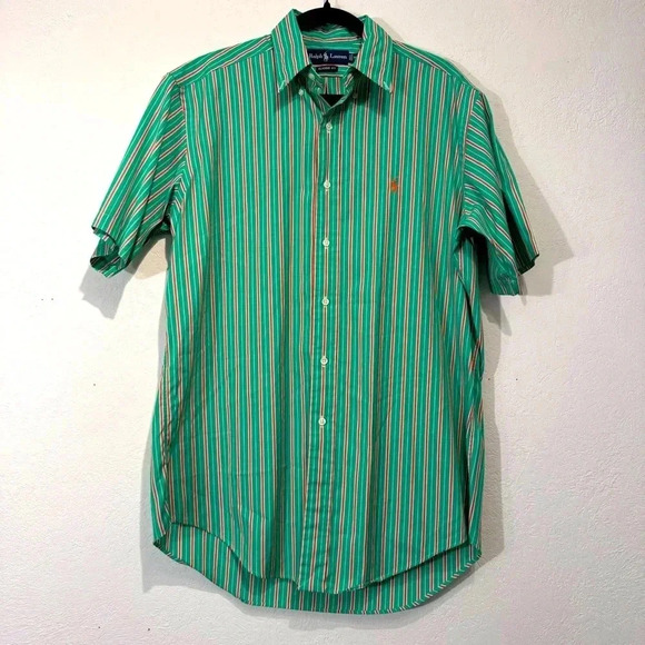 Ralph Lauren Men’s Short Sleeve Striped Button Down size M - Picture 1 of 11